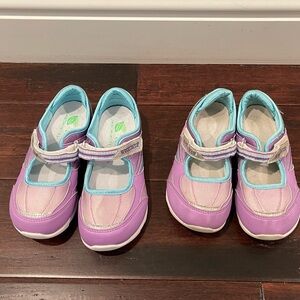 2 Pairs - Tsukihoshi Pink and Blue Kids Mary Jane Sneakers